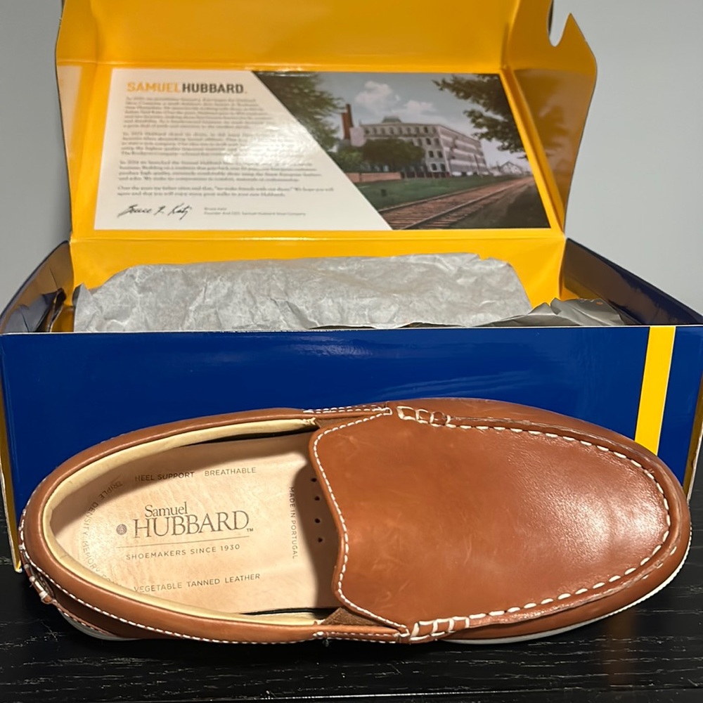 Samuel Hubbard Men’s Blue Skies Saddle Bag Tan Size 7.5 Wide
